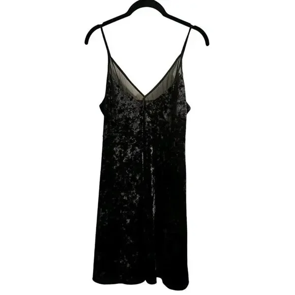 Xhilaration Slip Dress Size XS Black Velvet Mini Spaghetti Straps Adjustable - Picture 1 of 7